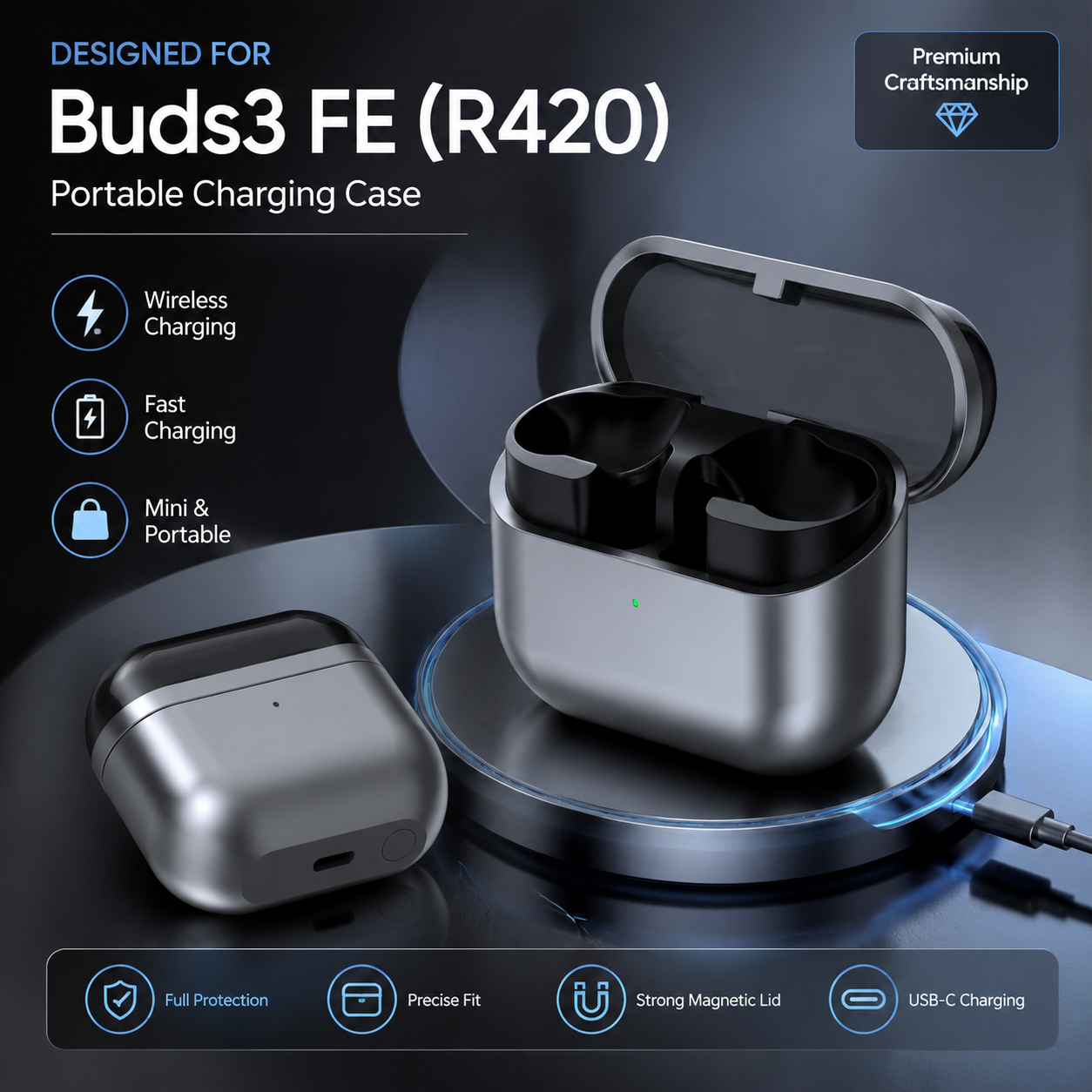 Earbuds Charging Case - Replacement Charging Case For Galaxy Buds3