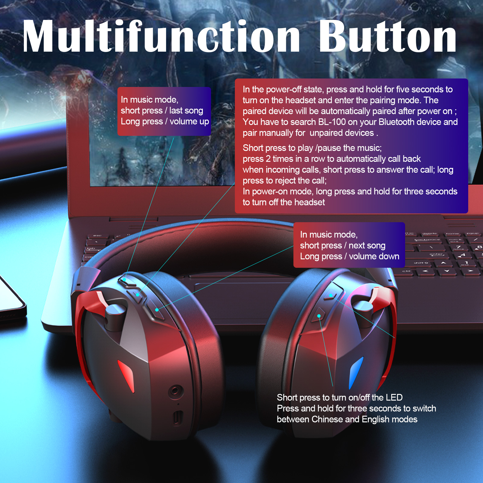 Wireless Gaming Headset with D – Gaming Headset Rgb Bewertung und Preis